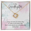 To My Granddaughter - Silver Necklace Gift from Grandparent - Personalised Message Card
