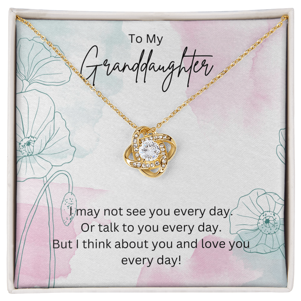 To My Granddaughter - Silver Necklace Gift from Grandparent - Personalised Message Card