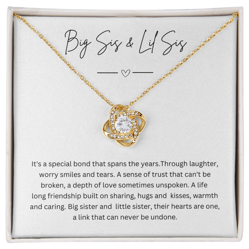 Big Sis & Lil Sis - Silver Necklace Gift Jewellery For Sisters With Personalised Message Card