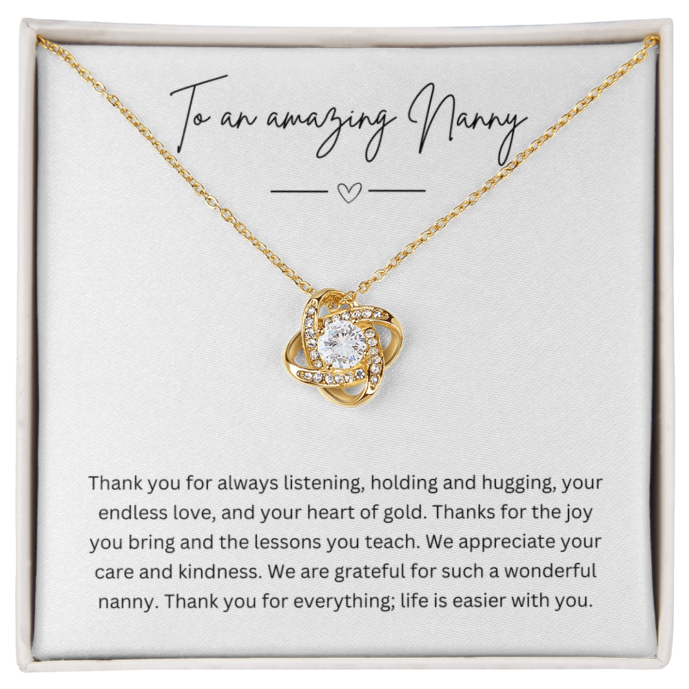 To An Amazing Nanny - Necklace Gift for Grandmother - Personalised Message Card