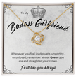 Badass Babe Choice of Silver Necklace with Personalised Message Card - Perfect Gift for Girlfriend