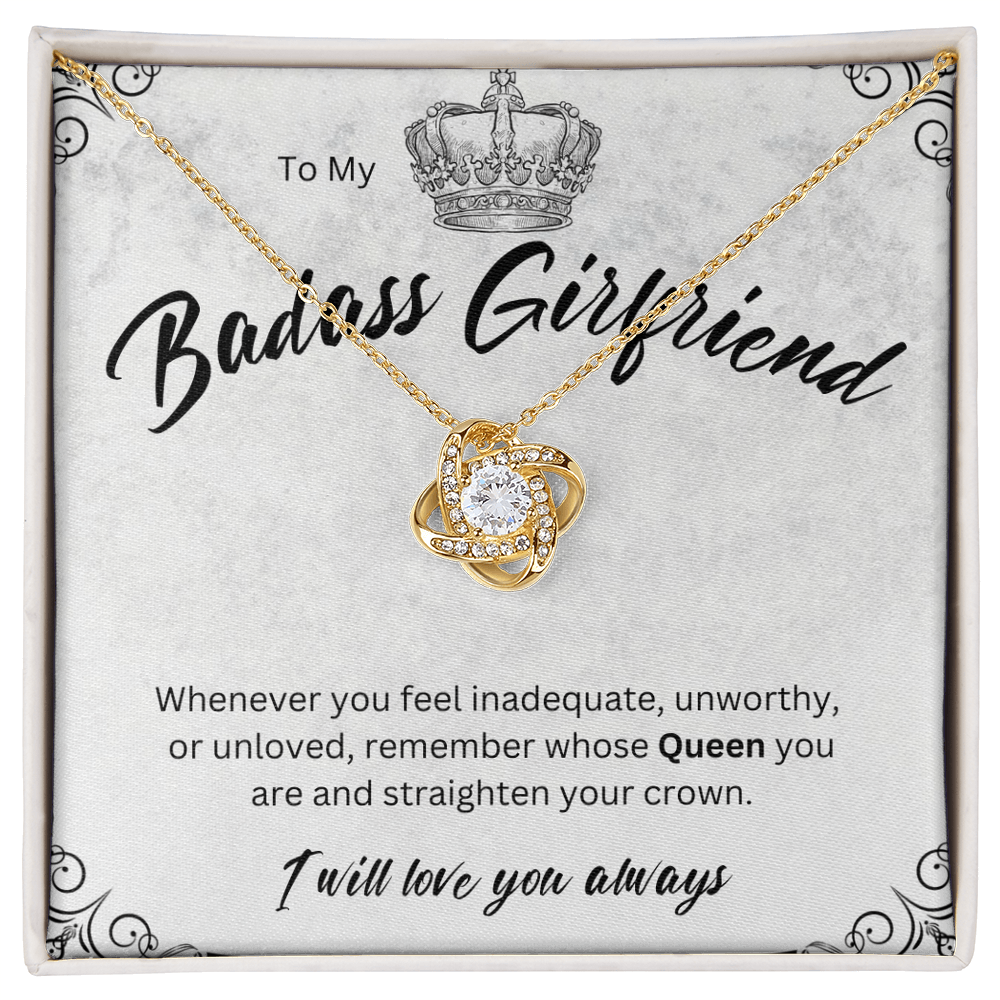 Badass Babe Choice of Silver Necklace with Personalised Message Card - Perfect Gift for Girlfriend