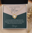 To My Beautiful Mum - Sterling Silver Necklace Personalised Gift With A Custom Message Card - Gift from Son / Daughter For Mum Two Tone