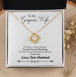 To My Gorgeous Wife Beautiful Love Knot Necklace  Gift Boxed From Husband