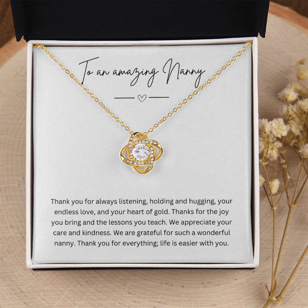 To An Amazing Nanny - Necklace Gift for Grandmother - Personalised Message Card
