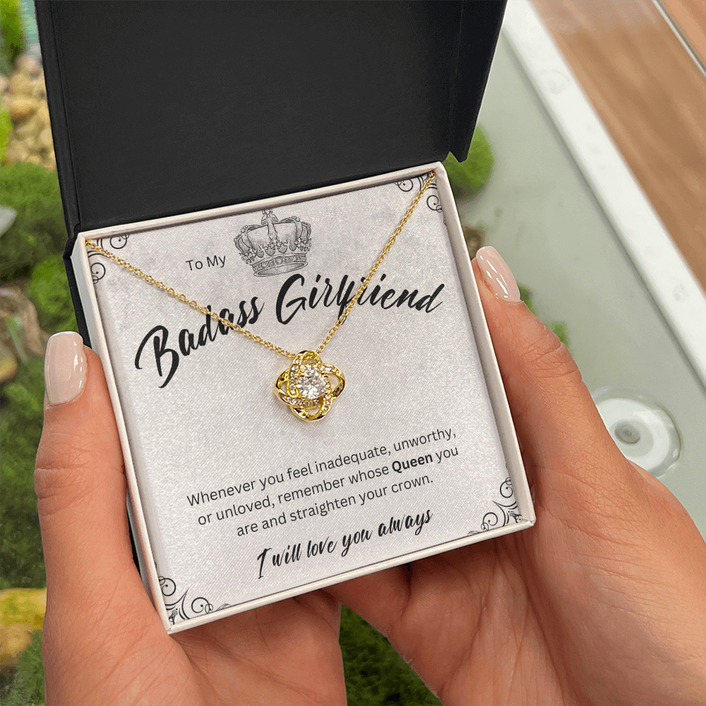 Badass Babe Choice of Silver Necklace with Personalised Message Card - Perfect Gift for Girlfriend