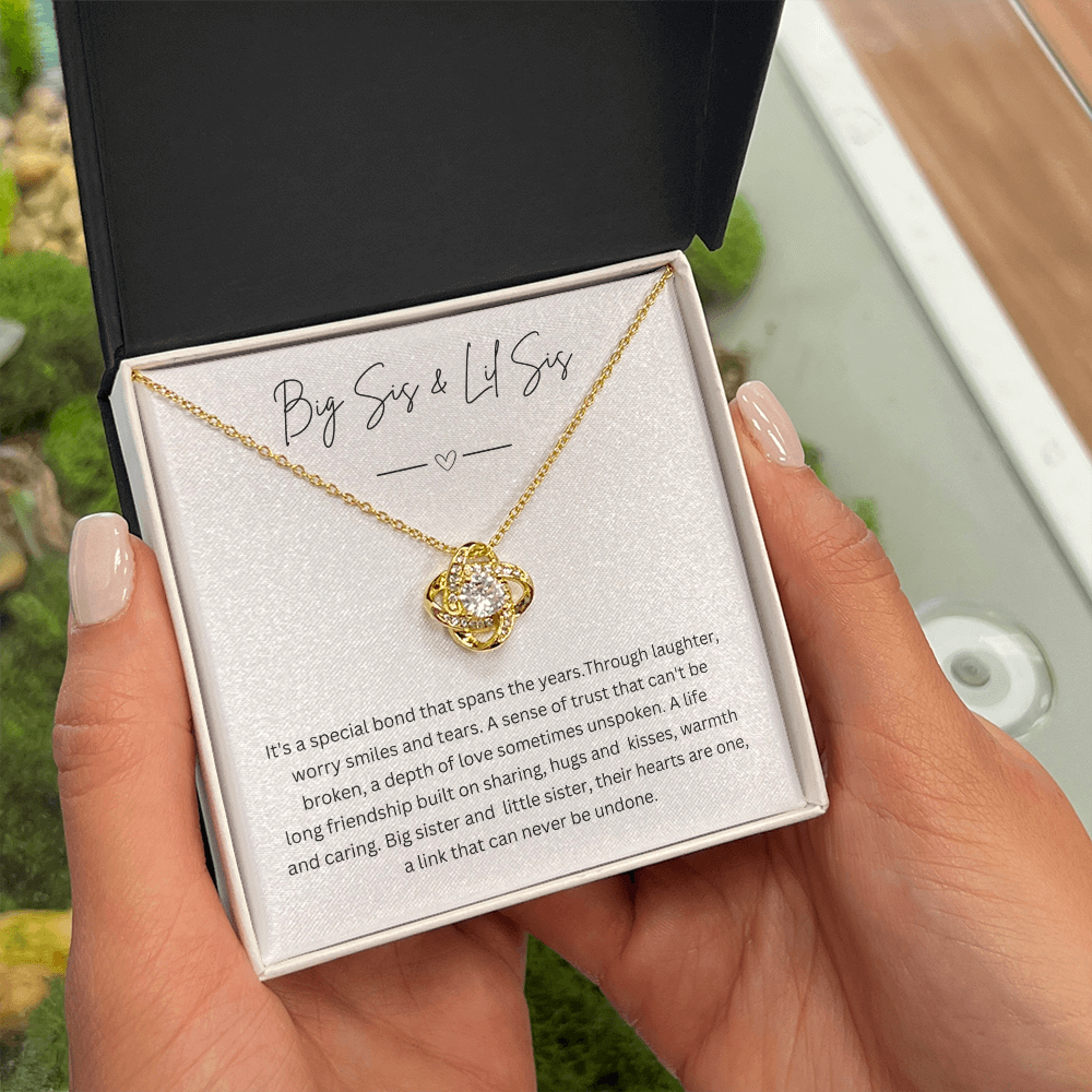 Big Sis & Lil Sis - Silver Necklace Gift Jewellery For Sisters With Personalised Message Card