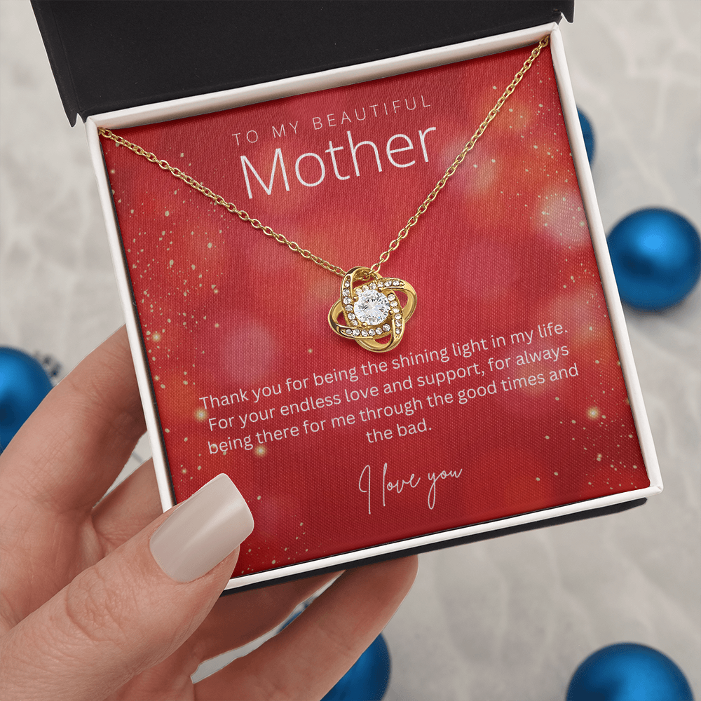 To My Beautiful Mother - Sterling Silver Necklace Personalised Gift With A Custom Message Card - Gift from Son / Daughter For Mum