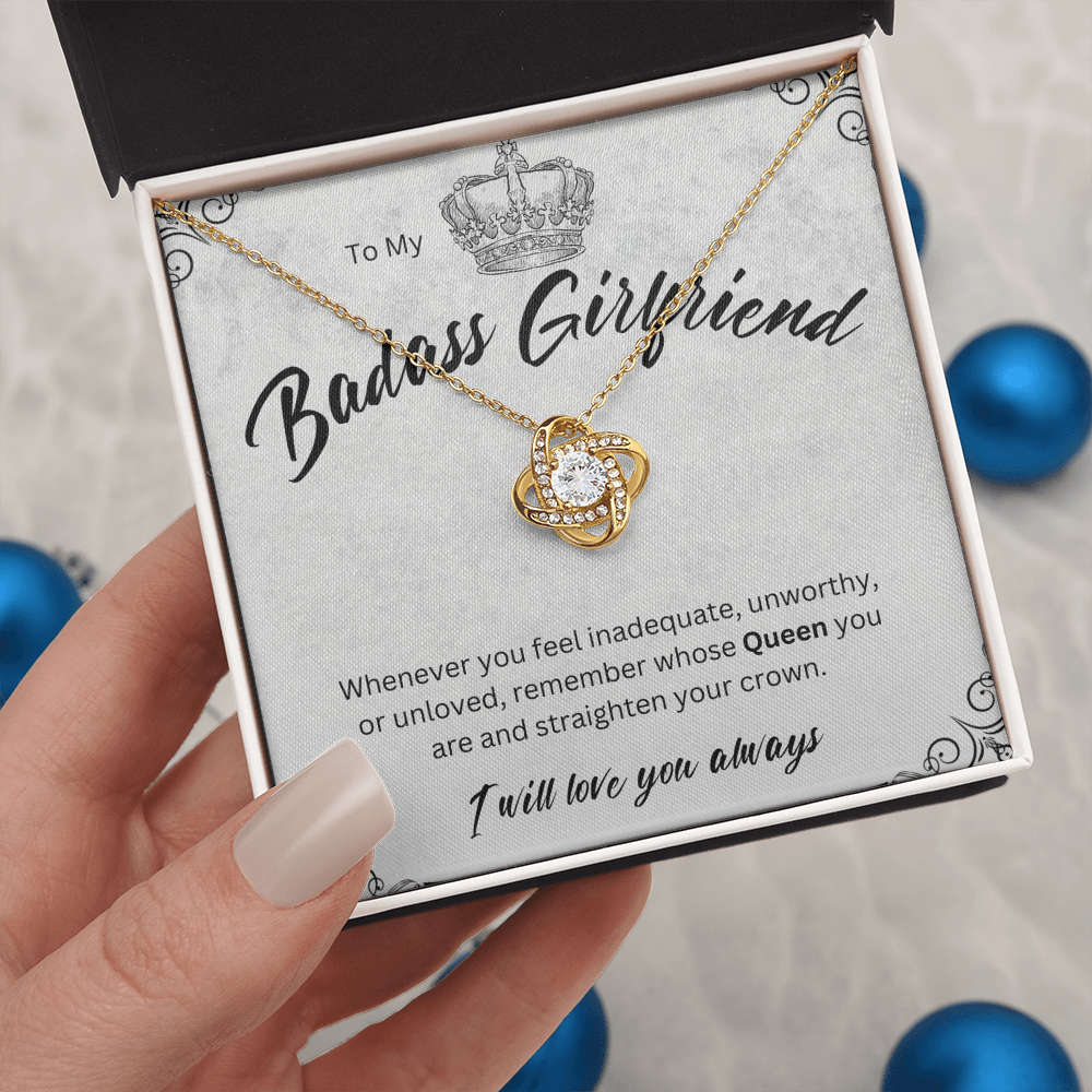 Badass Babe Choice of Silver Necklace with Personalised Message Card - Perfect Gift for Girlfriend