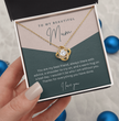 To My Beautiful Mum - Sterling Silver Necklace Personalised Gift With A Custom Message Card - Gift from Son / Daughter For Mum Two Tone