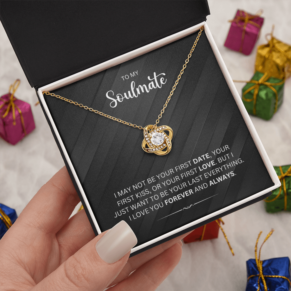 To My Soulmate - Choice of Beautiful Silver Necklaces in a Gift Box with a Custom Message Card - Gift for Her - Gift From Him