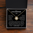 To My Daughter Silver Love Knot Necklace Gift From Dad to Daughter - Personalized Message