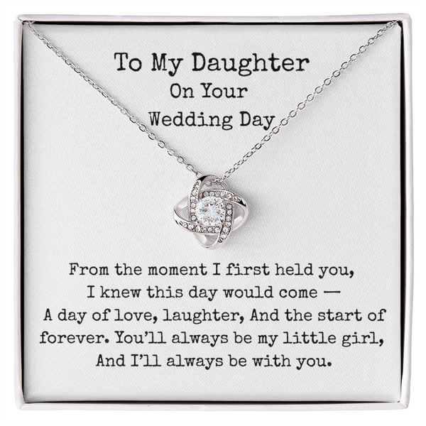 To My Daughter on Your Wedding Day Necklace, Gift for Bride from Mum or Dad