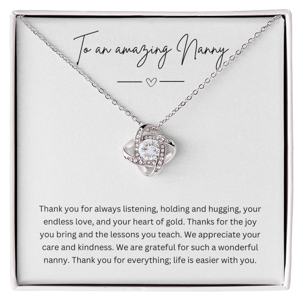 To An Amazing Nanny - Necklace Gift for Grandmother - Personalised Message Card