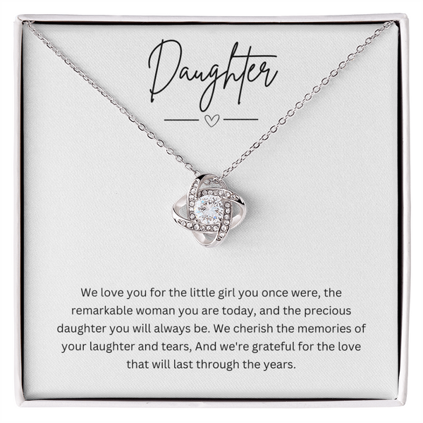 Gift For Daughter - Beautiful Silver Necklace - Minimal Design Personalised Message Card