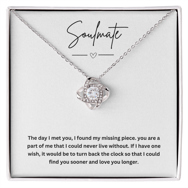 Soulmate Jewellery Gift - Choice of Beautiful Silver Necklace - Personalised Message Card