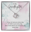 To My Granddaughter - Silver Necklace Gift from Grandparent - Personalised Message Card