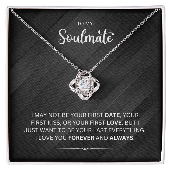 To My Soulmate - Choice of Beautiful Silver Necklaces in a Gift Box with a Custom Message Card - Gift for Her - Gift From Him