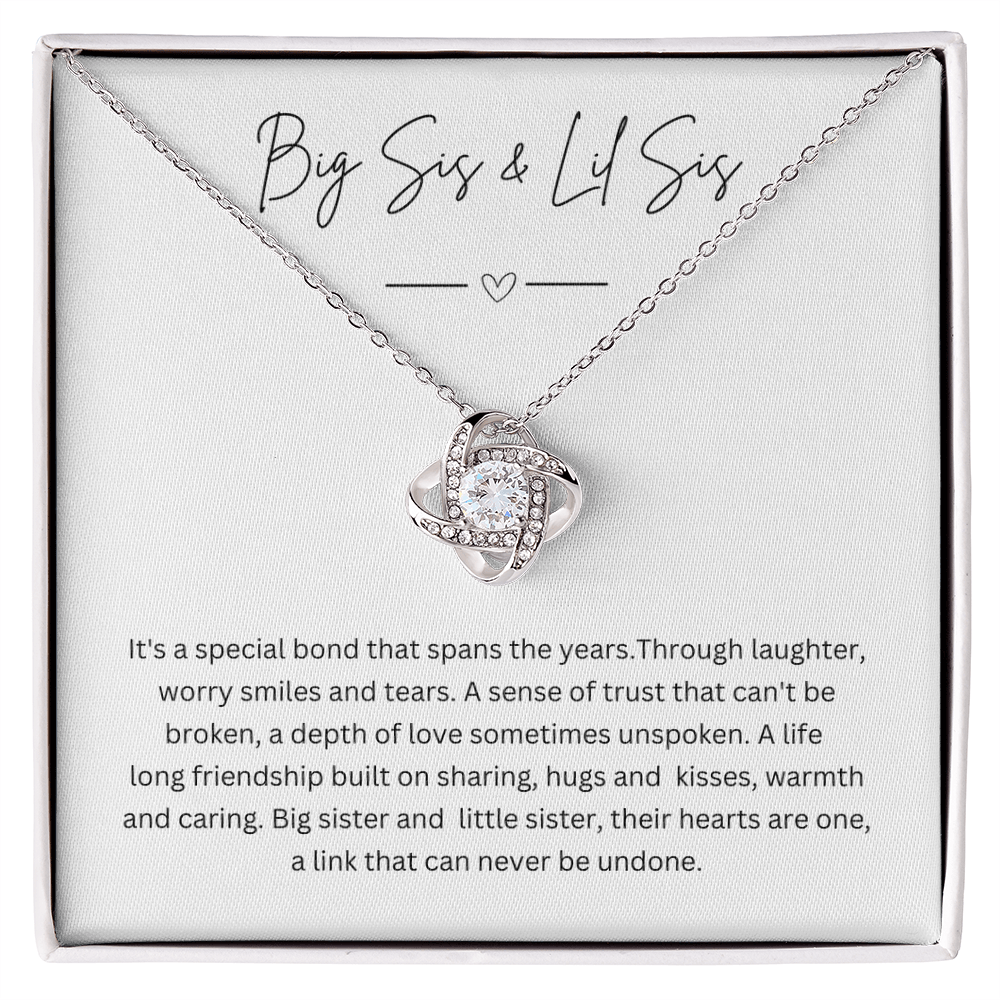 Big Sis & Lil Sis - Silver Necklace Gift Jewellery For Sisters With Personalised Message Card