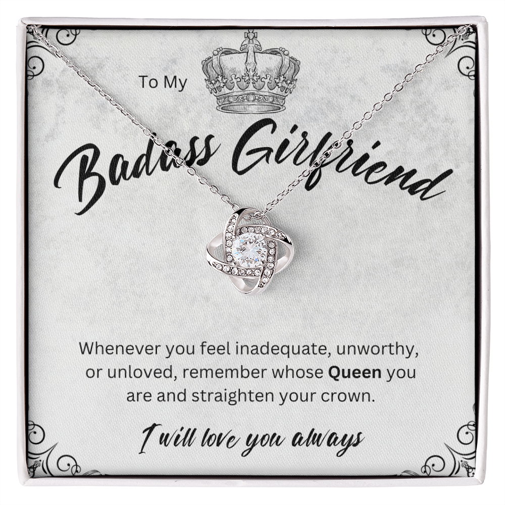 Badass Babe Choice of Silver Necklace with Personalised Message Card - Perfect Gift for Girlfriend
