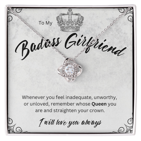 Badass Babe Choice of Silver Necklace with Personalised Message Card - Perfect Gift for Girlfriend