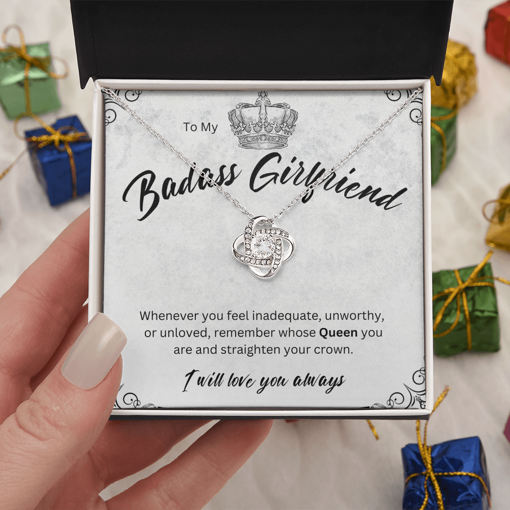 Badass Babe Choice of Silver Necklace with Personalised Message Card - Perfect Gift for Girlfriend