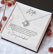 Gift For Musical Wife - Sterling Silver Love Knot Necklace - Anniversary Gift For Her