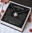 To My Daughter Silver Love Knot Necklace Gift From Dad to Daughter - Personalized Message