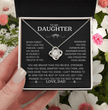 To My Daughter Silver Love Knot Necklace Gift From Dad to Daughter - Personalized Message