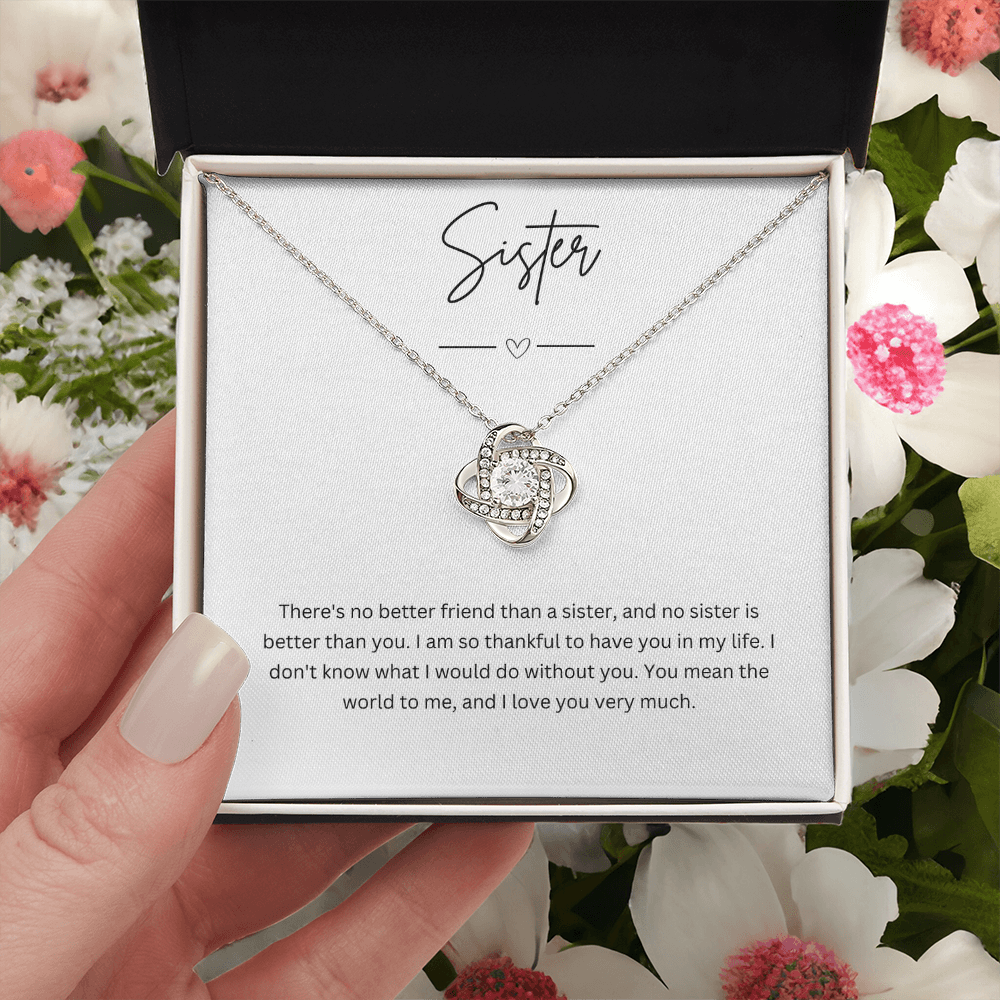 Gift For Sister - Beautiful Silver Necklace - Personalised Message Card