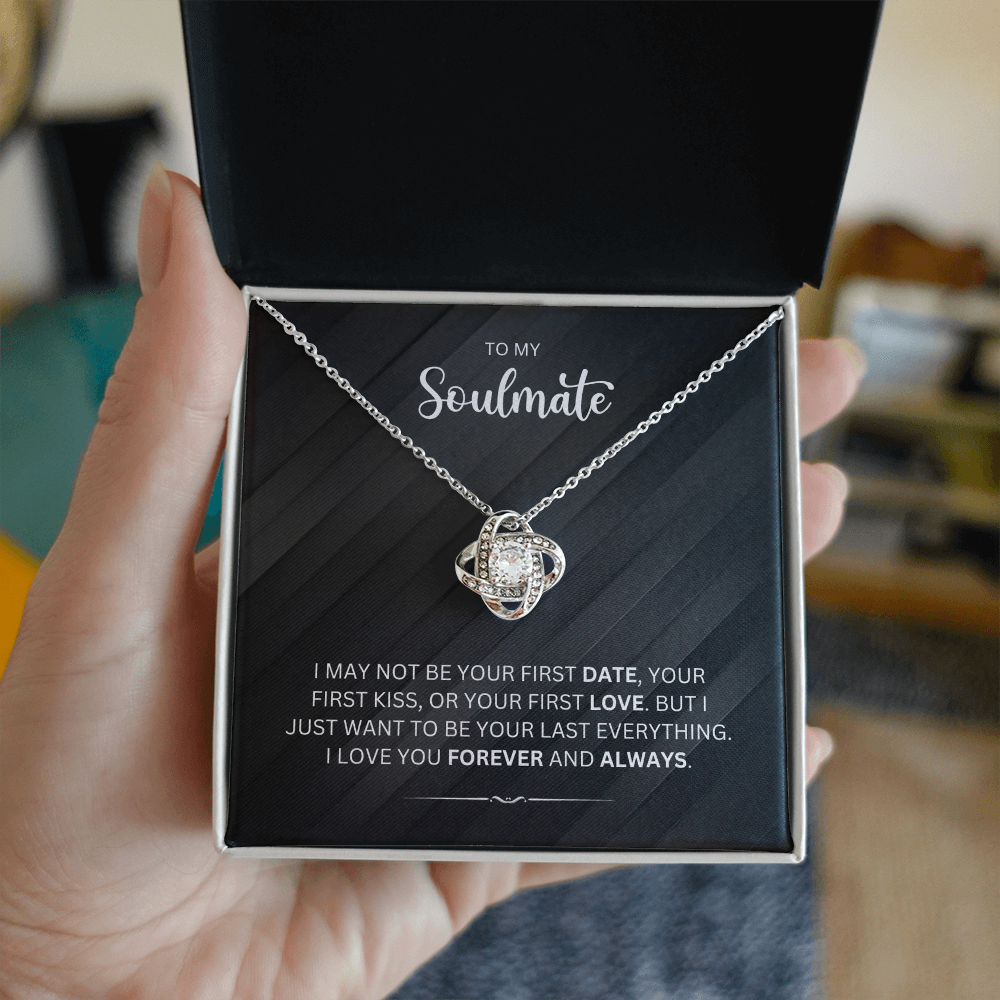 To My Soulmate - Choice of Beautiful Silver Necklaces in a Gift Box with a Custom Message Card - Gift for Her - Gift From Him