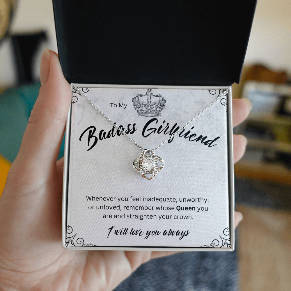 Badass Babe Choice of Silver Necklace with Personalised Message Card - Perfect Gift for Girlfriend