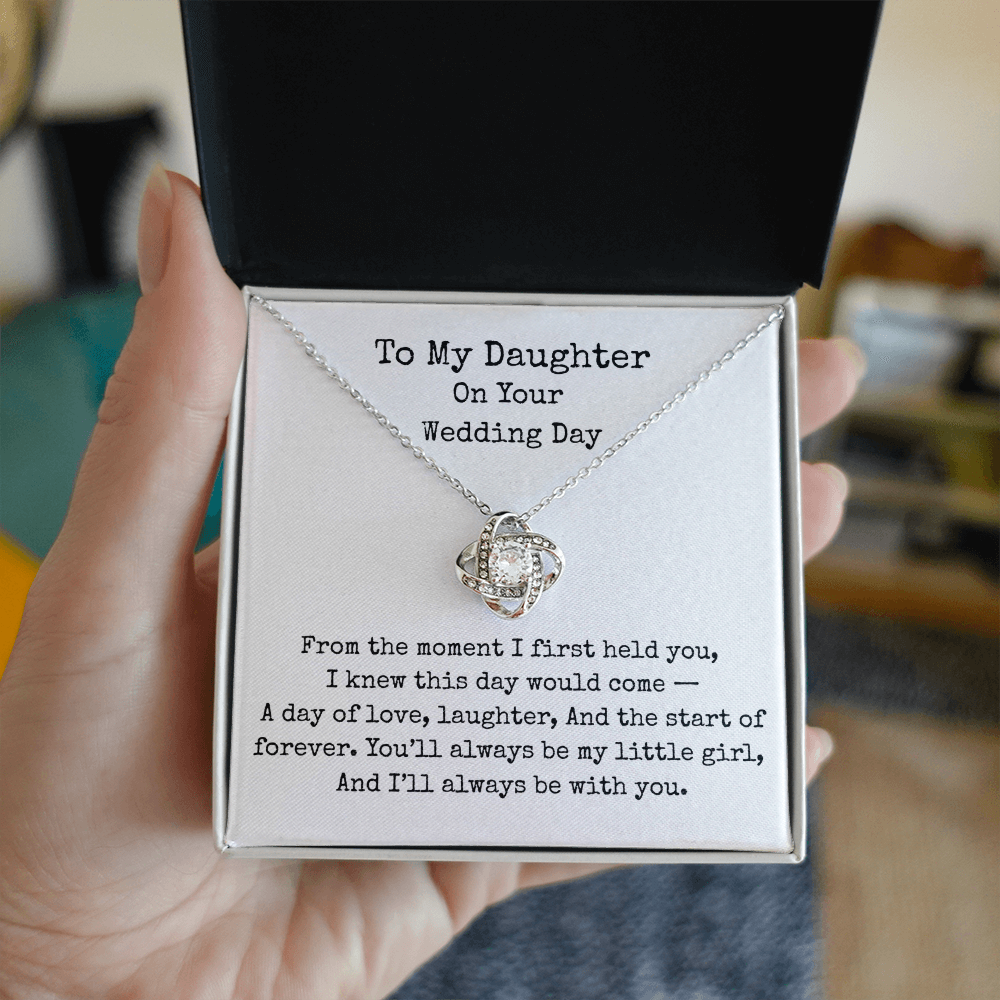 To My Daughter on Your Wedding Day Necklace, Gift for Bride from Mum or Dad