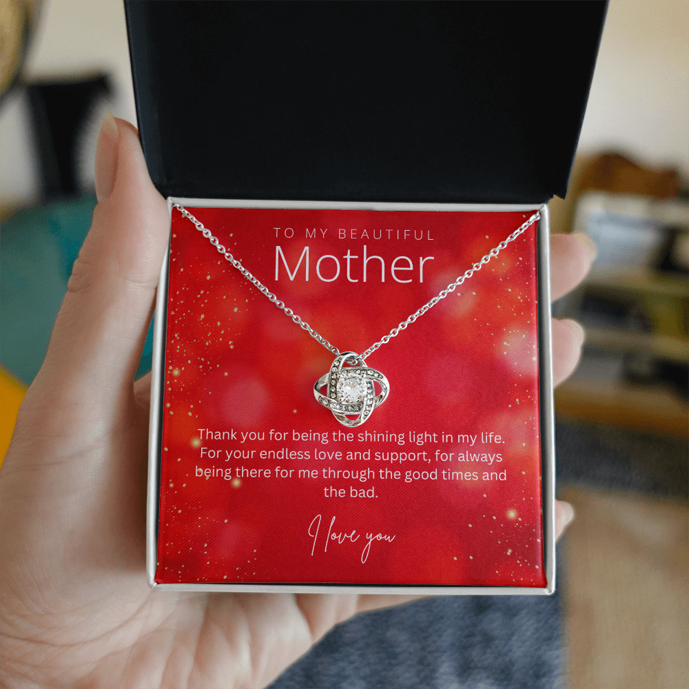To My Beautiful Mother - Sterling Silver Necklace Personalised Gift With A Custom Message Card - Gift from Son / Daughter For Mum