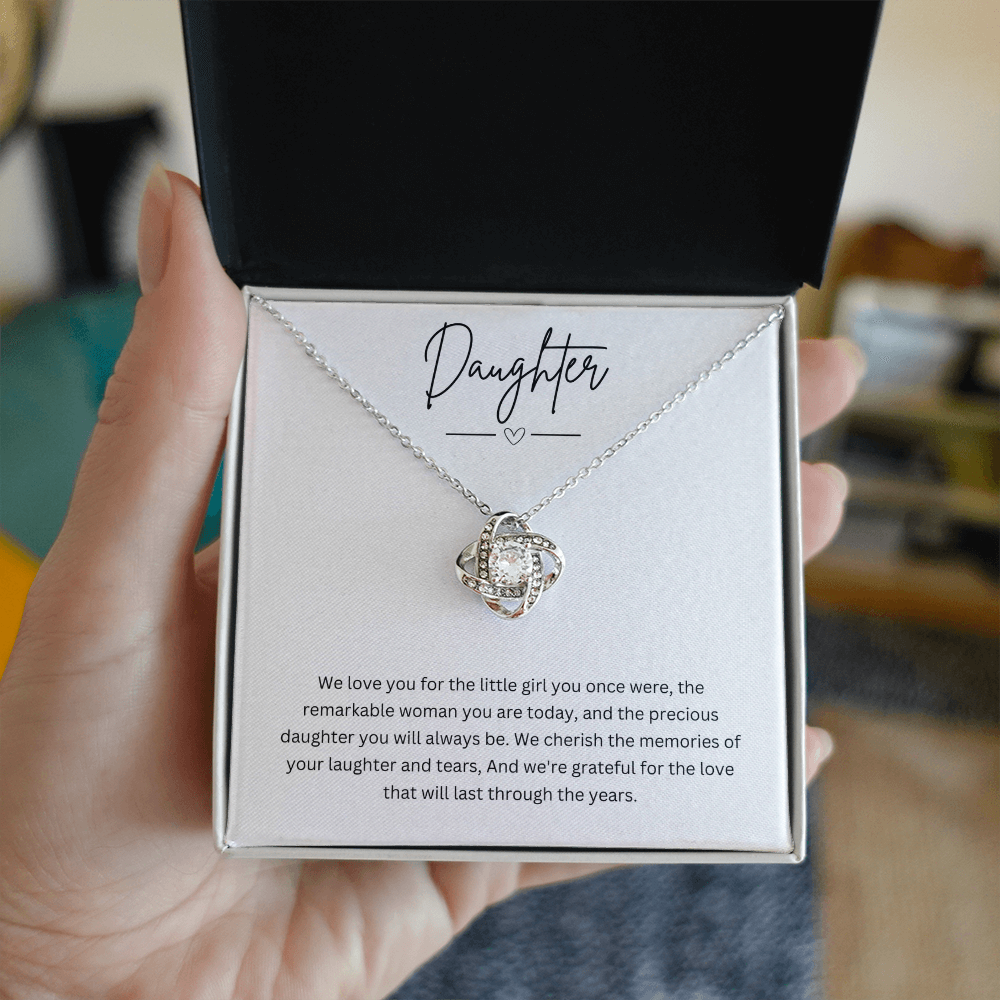 Gift For Daughter - Beautiful Silver Necklace - Minimal Design Personalised Message Card