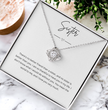 Gift For Sister - Beautiful Silver Necklace - Personalised Message Card