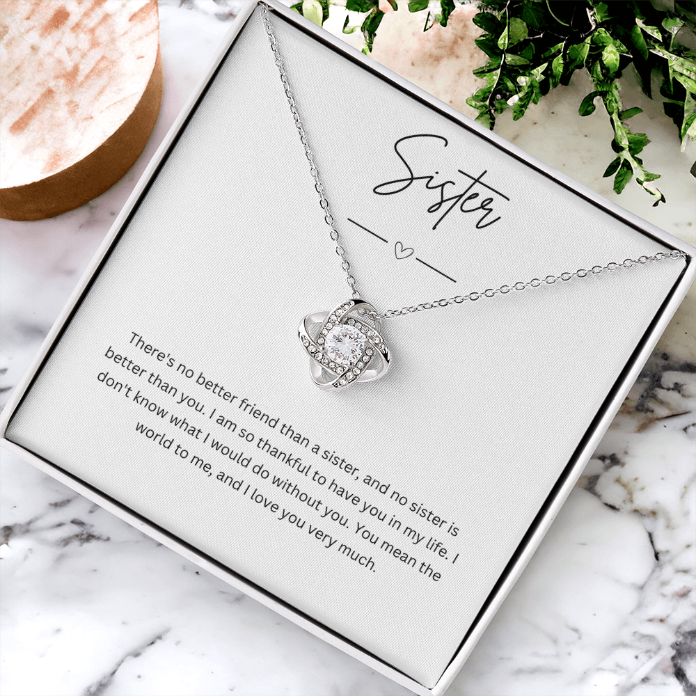 Gift For Sister - Beautiful Silver Necklace - Personalised Message Card
