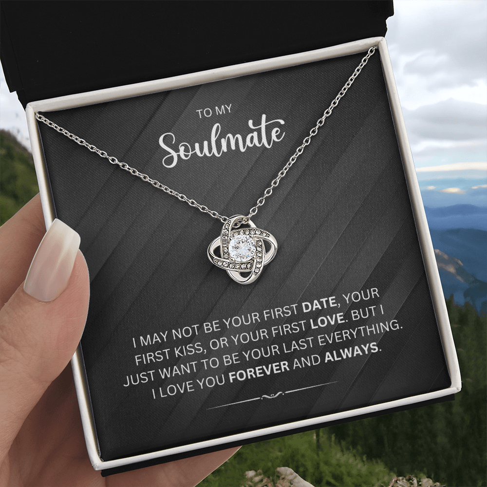 To My Soulmate - Choice of Beautiful Silver Necklaces in a Gift Box with a Custom Message Card - Gift for Her - Gift From Him