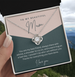 To My Beautiful Mum - Sterling Silver Necklace Personalised Gift With A Custom Message Card - Gift from Son / Daughter For Mum Two Tone