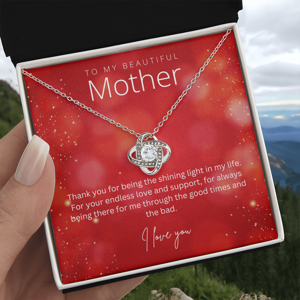 To My Beautiful Mother - Sterling Silver Necklace Personalised Gift With A Custom Message Card - Gift from Son / Daughter For Mum