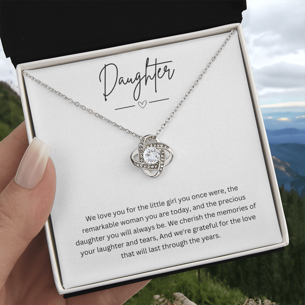 Gift For Daughter - Beautiful Silver Necklace - Minimal Design Personalised Message Card