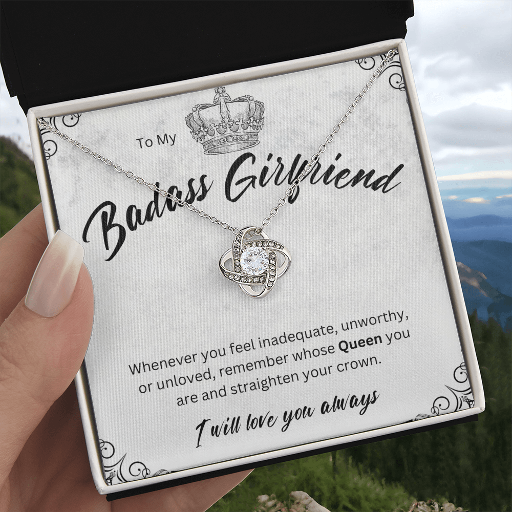 Badass Babe Choice of Silver Necklace with Personalised Message Card - Perfect Gift for Girlfriend