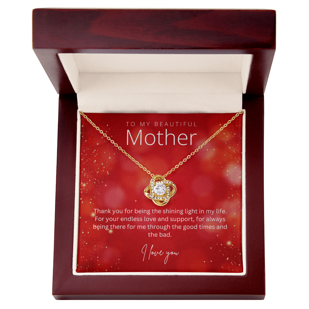 To My Beautiful Mother - Sterling Silver Necklace Personalised Gift With A Custom Message Card - Gift from Son / Daughter For Mum