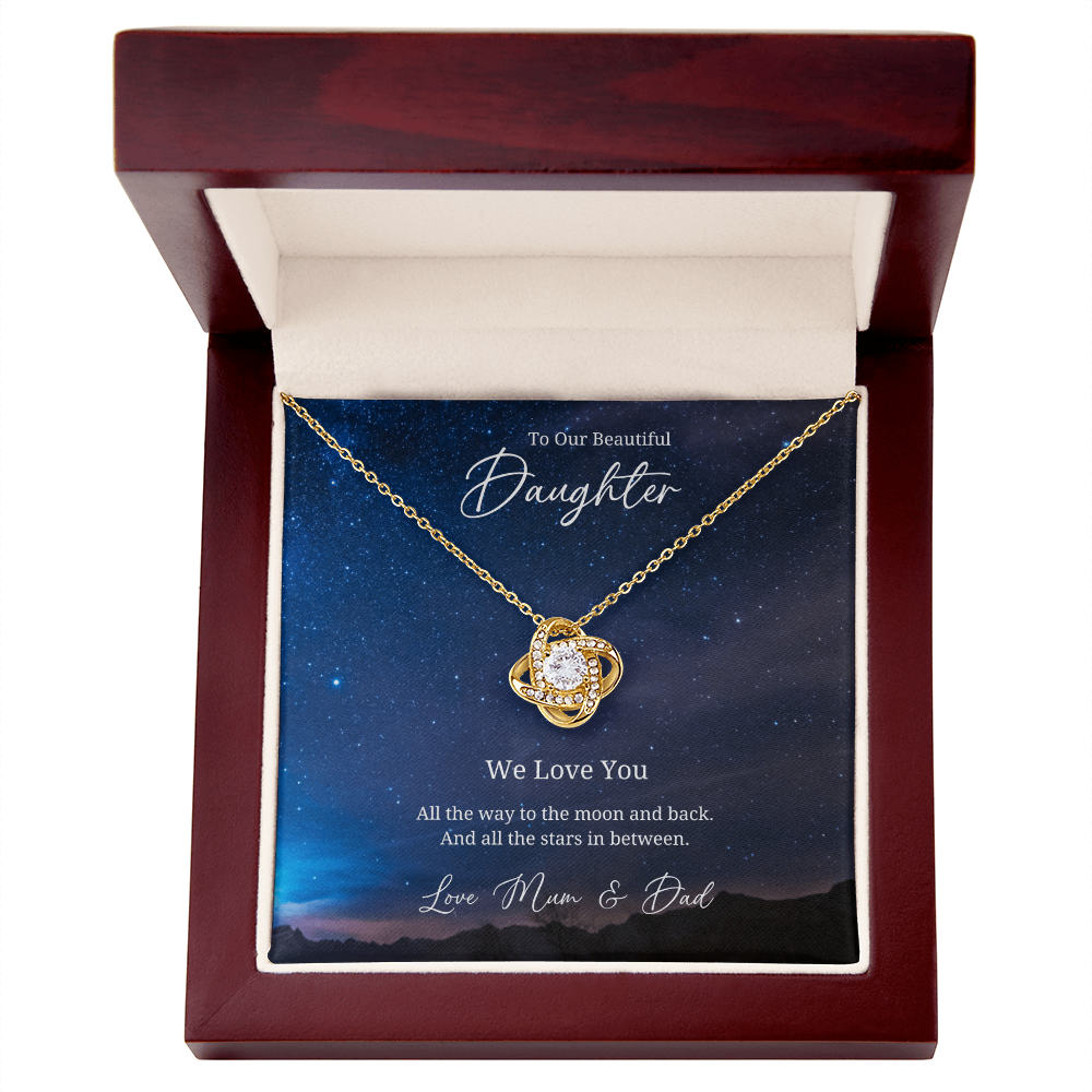 To My Beautful Daughter - Sterling Silver Necklace Personalised Gift With A Custom Message Card - Jewellery Gift for Daughter From Parents