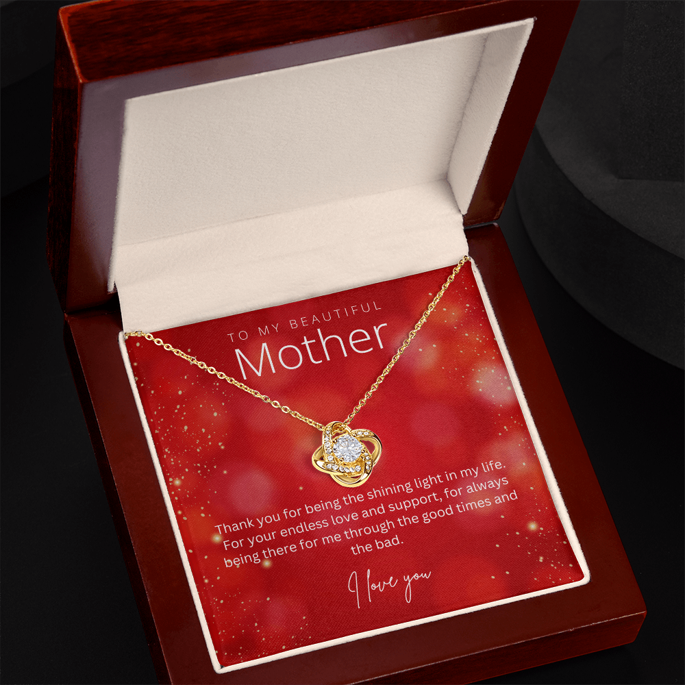 To My Beautiful Mother - Sterling Silver Necklace Personalised Gift With A Custom Message Card - Gift from Son / Daughter For Mum