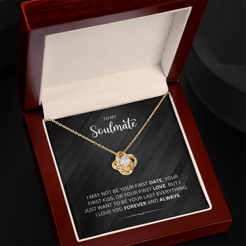 To My Soulmate - Choice of Beautiful Silver Necklaces in a Gift Box with a Custom Message Card - Gift for Her - Gift From Him
