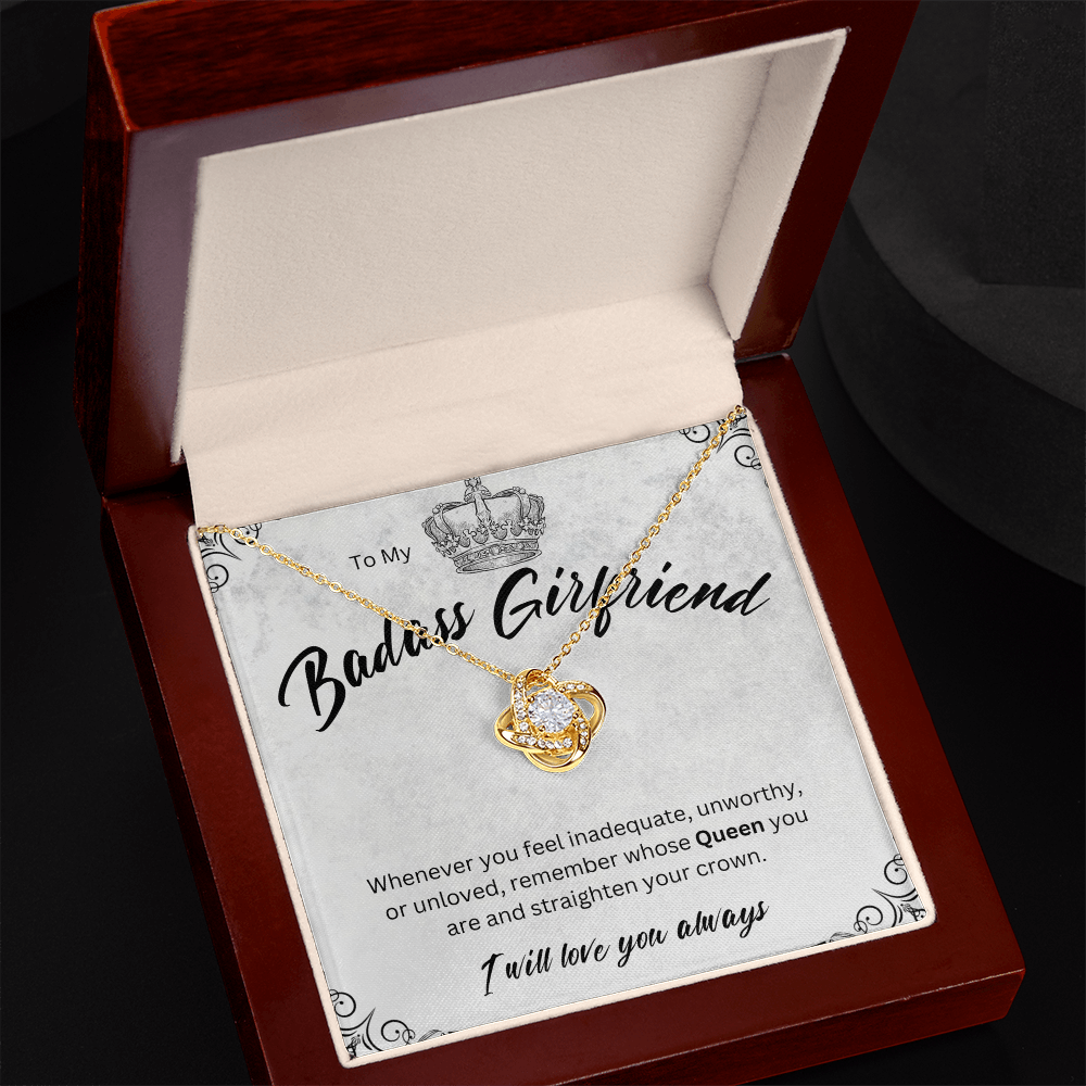 Badass Babe Choice of Silver Necklace with Personalised Message Card - Perfect Gift for Girlfriend