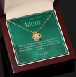 To My Beautiful Mom - Beautiful Love Knot Necklace From Son / Daughter