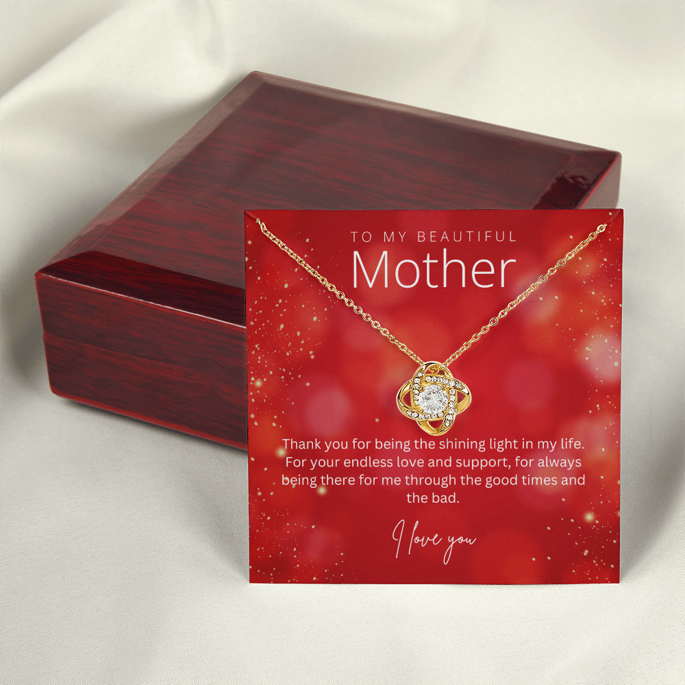 To My Beautiful Mother - Sterling Silver Necklace Personalised Gift With A Custom Message Card - Gift from Son / Daughter For Mum