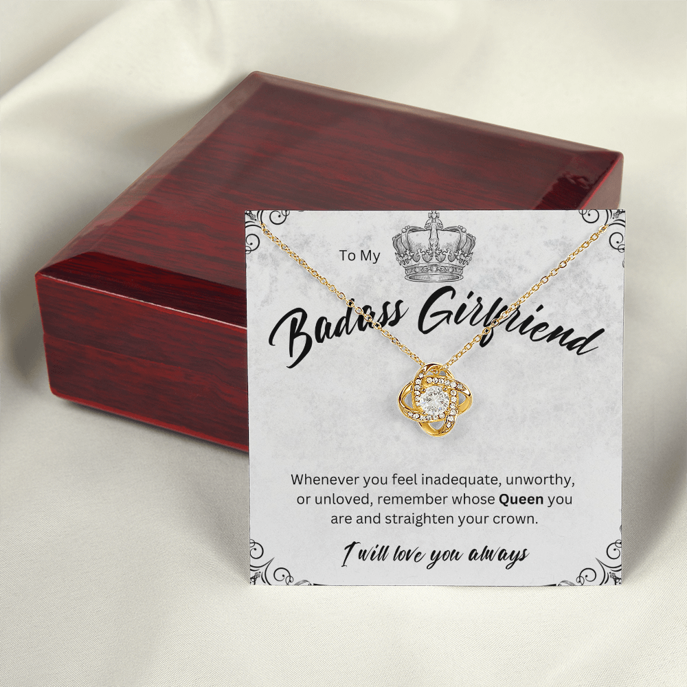 Badass Babe Choice of Silver Necklace with Personalised Message Card - Perfect Gift for Girlfriend
